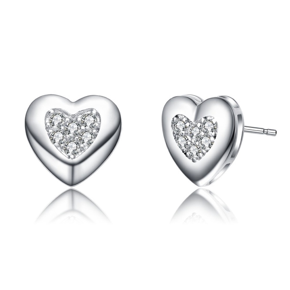 Genevine Jewelry- Heart Studded Earrings BWT